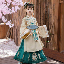 Load image into Gallery viewer, 2021 girl chinese style princess dress folk hanfu tang dynasty dress traditional dance costumes children party princess dress