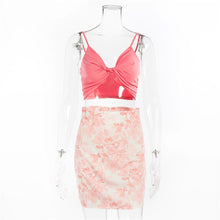 Load image into Gallery viewer, 2021 new ladies sexy sling tank top slim fit bag hip floral skirt two-piece fashion women&#39;s suit summer
