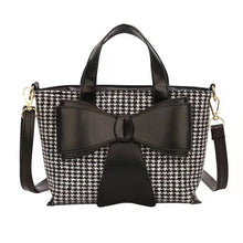 Load image into Gallery viewer, 2021 new portable plaid trend woolen material bow messenger bag one drop delivery