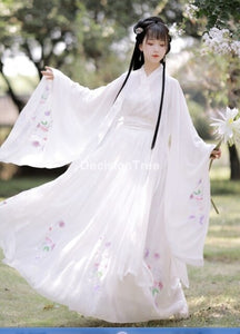 2021 retro fairy women chinese hanfu dress ancient vintage floral stage dance costume festival party traditional Fairy Clothing