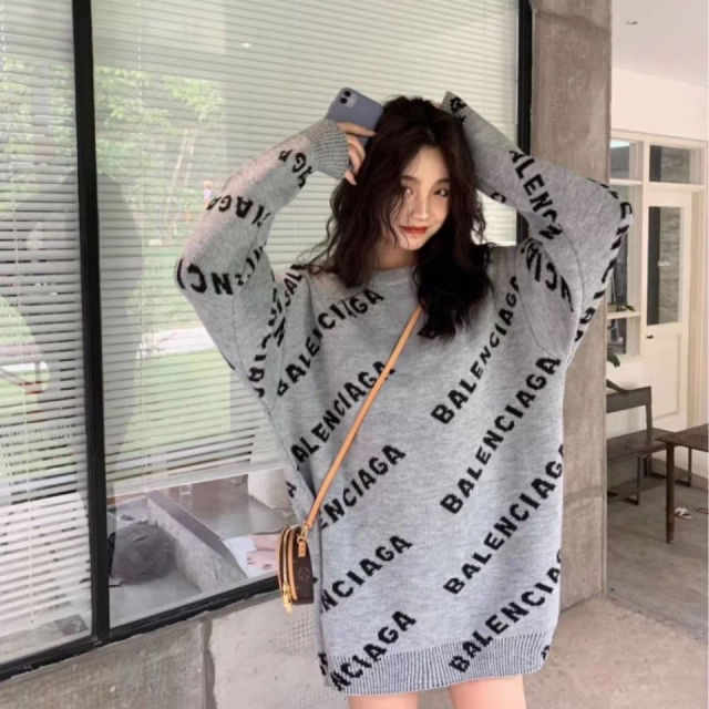 2021 sweater women's new style autumn and winter loose wear women's sweater versatile knitwear thickening