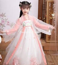 Load image into Gallery viewer, 2021 traditional girl dress kid hanfu clothing cosplay party dresses dance children ancient chinese tang dynasty costumes dress