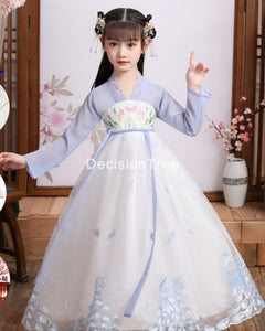 2021 traditional girl dress kid hanfu clothing cosplay party dresses dance children ancient chinese tang dynasty costumes dress