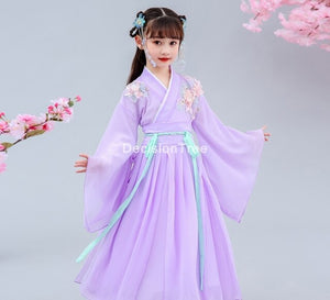 2021 traditional girl dress kid hanfu clothing cosplay party dresses dance children ancient chinese tang dynasty costumes dress
