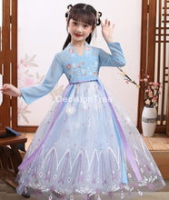 Load image into Gallery viewer, 2021 traditional girl dress kid hanfu clothing cosplay party dresses dance children ancient chinese tang dynasty costumes dress