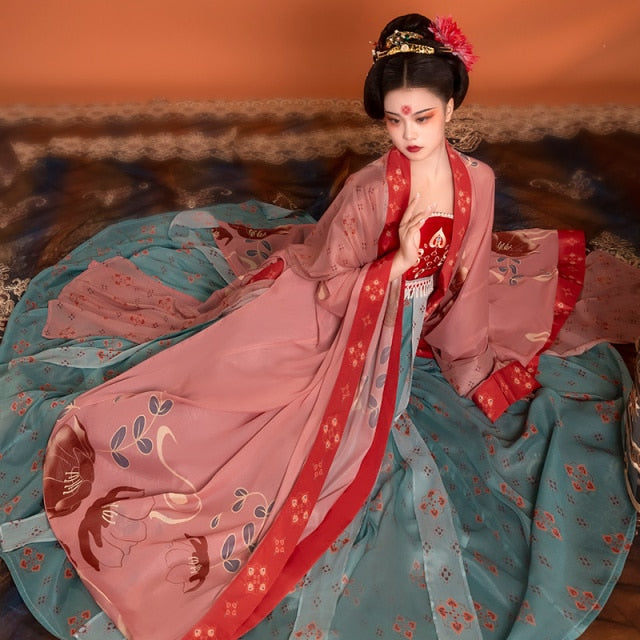 2021 women cosplay fairy costume hanfu coat chinese traditional ancient stage hanfu cloak chinese national folk dance costume