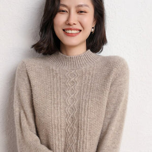 2021Hot Sale Autumn Winter 100% Pure Cashmere Sweater Turtleneck Women's High Quality Soft Female Loose Thickened Knitted Jumper