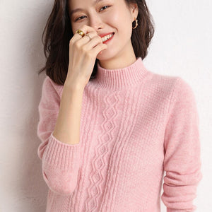 2021Hot Sale Autumn Winter 100% Pure Cashmere Sweater Turtleneck Women's High Quality Soft Female Loose Thickened Knitted Jumper