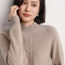 Load image into Gallery viewer, 2021Hot Sale Autumn Winter 100% Pure Cashmere Sweater Turtleneck Women&#39;s High Quality Soft Female Loose Thickened Knitted Jumper