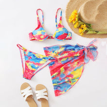 Load image into Gallery viewer, 2021Sexy Women Separate Swimsuit Strappy Bikini Sets Brazilian Thong Butterfly Summer Beachdress Bandage Swimwear 3 Piece Бикини