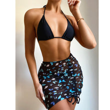 Load image into Gallery viewer, 2021Sexy Women Separate Swimsuit Strappy Bikini Sets Brazilian Thong Butterfly Summer Beachdress Bandage Swimwear 3 Piece Бикини