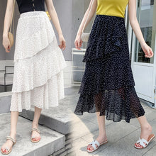 Load image into Gallery viewer, 2021Summer New Elastic High Waist Slim Simple Floral Chiffon Long Skirt Casual Women Irregular Fishtail Cake Skirt Free Shipping