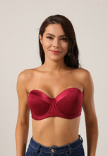 Load image into Gallery viewer, 2021new D Cup Thin Large Bra Oversized Dress Strapless Sexy Solid Half Cup One Piece Push Up Underwire Underwear Oversized Bra