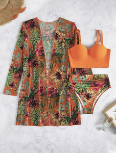 2022 3pack Underwire Bikini High Waist Swimwear Women Push Up Swimsuit Biquini Backless Bathing Suit Beach Wear Summer Female