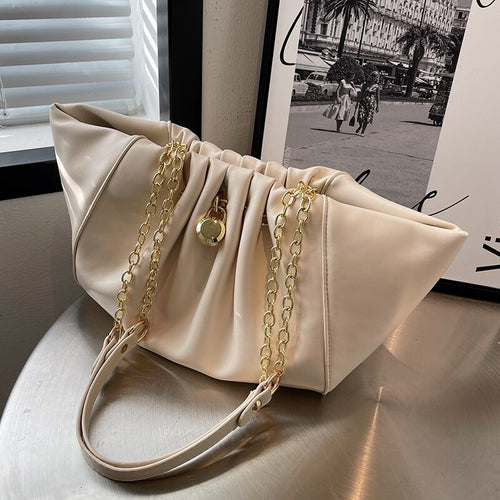 2022 Big PU Leather Women's Chain Designer Handbag Luxury Brand Shoulder Side Bag Ladies Fashion Satchel Luxury Hand Bag