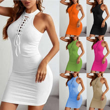 Load image into Gallery viewer, 2022 Dresses For Women European And American Women&#39;s New Suspender Strap Sleeveless Slim Fit Hip Sexy Knitted Dress