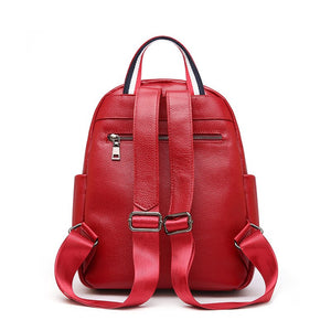 2022 High Quality Women Genuine Leather Backpacks Lady England Style Fashion Simple Soft Bag Girl Bi-directional Zipper Packsack