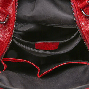 2022 High Quality Women Genuine Leather Backpacks Lady England Style Fashion Simple Soft Bag Girl Bi-directional Zipper Packsack