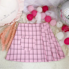Load image into Gallery viewer, 2022 High Waist Retro Plaid Skirts Spring Women Schoolgirl Designed Sweet Pink Mini Skirt Kawaii Japan Style Pleated Short Jupe