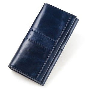 2022 Hot Sale Genuine Leather Women Wallet Long Multi-Card Holder Large Capacity RFID Wallet for Women Mobile Phone Purse