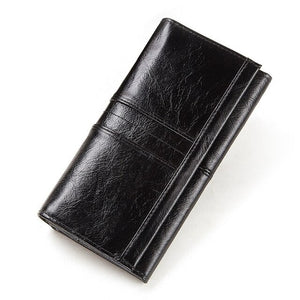 2022 Hot Sale Genuine Leather Women Wallet Long Multi-Card Holder Large Capacity RFID Wallet for Women Mobile Phone Purse