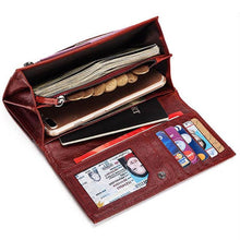 Load image into Gallery viewer, 2022 Hot Sale Genuine Leather Women Wallet Long Multi-Card Holder Large Capacity RFID Wallet for Women Mobile Phone Purse