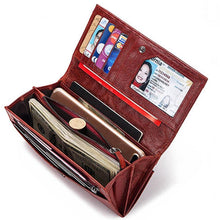 Load image into Gallery viewer, 2022 Hot Sale Genuine Leather Women Wallet Long Multi-Card Holder Large Capacity RFID Wallet for Women Mobile Phone Purse