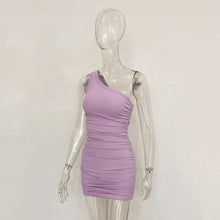 Load image into Gallery viewer, 2022 Isn Style Single Shoulder Pleated Thread Dress Spring And Summer New Women&#39;s Wear Europe And America