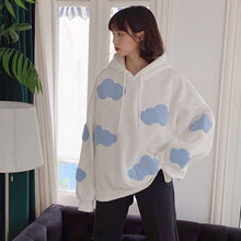 Load image into Gallery viewer, 2022 Korean Sweatshirt Women Winter Fashion Clouds Pullover Women Plus Velvet Warm Anime Hoodies Tops Casual Hoodies Female
