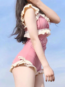 2022 Lolita Women One Piece Swimsuit cute Swimwear girl Backless  Monokini Bodysuit Bathing Suit Swimming Suit
