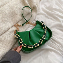 Load image into Gallery viewer, 2022 New Chain Small Clutch PU Leather Crossbody Shoulder sling Bags for Women Spring Fashion Brand Handbags and Purses green