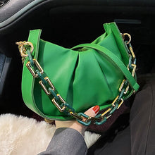 Load image into Gallery viewer, 2022 New Chain Small Clutch PU Leather Crossbody Shoulder sling Bags for Women Spring Fashion Brand Handbags and Purses green
