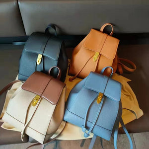 2022 New Color Matching Portable Shoulder Bag Soft Cowhide Backpack Casual Large-capacity First Layer Genuine Leather Backpack