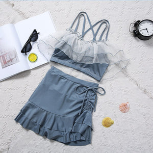 2022 New Summer Sexy Cute Bikini Pink Sweet Suit Age Reduction Slim Fit Backless Women&#39;s 2-piece High Waist Swimsuit