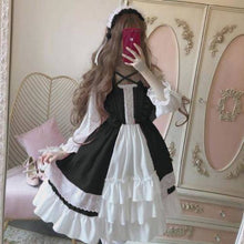 Load image into Gallery viewer, 2022 New Sweet Lolita Dress Women Fungus Lace Japanese Cute Kawaii Dresses Long Sleeve Slim Waist Robe Vestidos Mujer