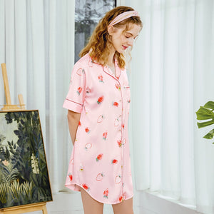 2022 Night Dress Sexy Women Sleepwear Night For Ladies Chemise De Nuit Sexy Wine Red Pink Dark Blue Black Spring Autumn