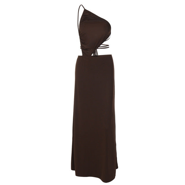 2022 Sequins Sexy Halter Cutout Gown Elegant Maxi Dress for Women Summer Club Party Outfits Backless Long Dress Vestido