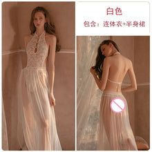 Load image into Gallery viewer, 2022 Sexy Lace Perspective Erotic Lingerie Bodysuit + Skirt Women&#39;s Clothing Mesh Temptation Sex Clothes with Veil Skirt Suit