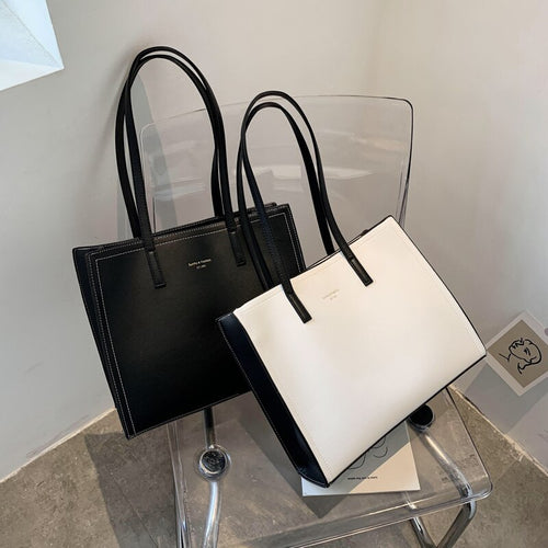 2022 Solid Color Shoulder Bag Women Hand Bag Ladies PU Leather Women's Office Big Tote Lady High Capacity Handbags Purses