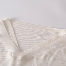 Load image into Gallery viewer, 2022 Spring And Autumn New Cut-Out Neck Open-Shoulder V-Neck Long-Sleeve Knitwear City Casual Women&#39;s Bottom Sweater