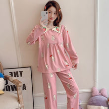 Load image into Gallery viewer, 2022 Spring Autumn Long Sleeve Cotton Pajama Sets for Women Korean Cute Sleepwear Suit Pyjama Homewear Pijama Mujer Home Clothes
