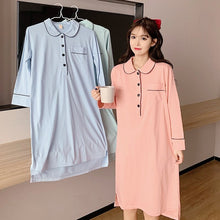 Load image into Gallery viewer, 2022 Spring Autumn Plus Size Long Sleeve Cotton Nightgowns for Women Loose Sleepwear Homewear Night Dress Nightdress Home Nighty