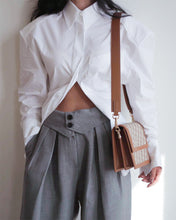 Load image into Gallery viewer, 2022 Spring Fall Fashion Backless White Shirt Point Collar Shirt Long Sleeve Button Cardigan Casual Women‘s Clothes Work Streetw