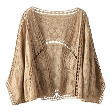 Load image into Gallery viewer, 2022 Spring Summer New Retro Cotton Cardigan Hollow Out Clean White Air-Conditioning Shirt Fashion cloak Women&#39;S Short Coat Thin