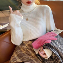 Load image into Gallery viewer, 2022 Spring Women&#39;s Turtleneck Sweaters for Women Crop Sweater Fashion Khaki Black Basic Pull Vintage Femme Knit Top Jumper