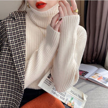 Load image into Gallery viewer, 2022 Spring Women&#39;s Turtleneck Sweaters for Women Crop Sweater Fashion Khaki Black Basic Pull Vintage Femme Knit Top Jumper