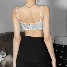 Load image into Gallery viewer, 2022 Summer Chic Flowers Backless Fashion Women&#39;s Clothing  White Casual Crop Top Rave Festival Sexy Sling Zipper Tops Shirt