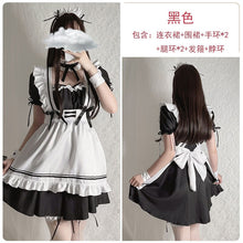 Load image into Gallery viewer, 2022 Summer Cute Black Lolita Maid Costumes for Women Cosplay Uniform Japanese Animation Show Dress Costume Party Stage Costume