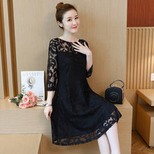 Load image into Gallery viewer, 2022 Summer Dress Women New Style Loose-fitting Three-quarter Sleeve Black Elegant Lace Bodycon Casual Dress Fashion Dresses