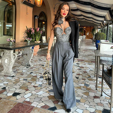 Load image into Gallery viewer, 2022 Summer Elegant Chic Flowers Backless Fashion Women&#39;s Clothing Black Casual Crop Top Rave Festival Sexy Halter Tops Shirt